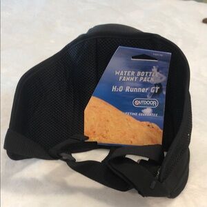 Black Water Bottle Fanny Pack Runners water bottle waist pack adjustable band